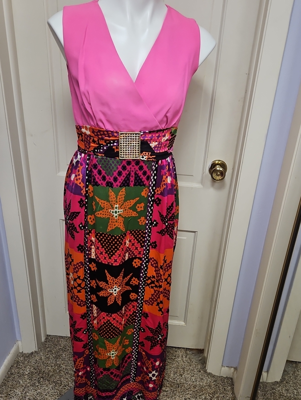 60s Bold Maxi Cocktail Dress